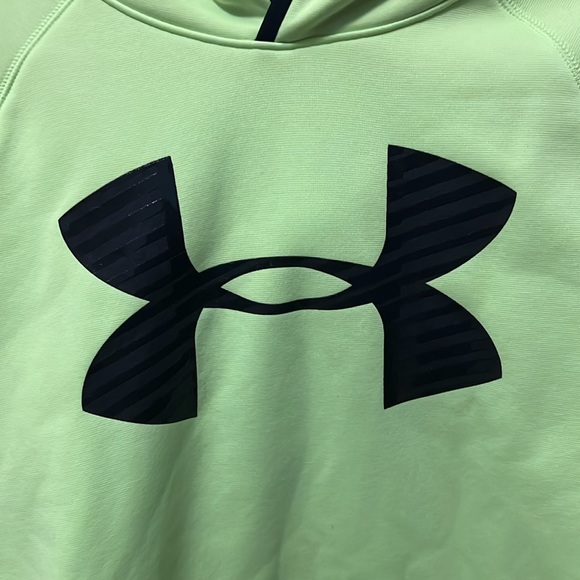Under Armour hoodie size youth XL. Neon green and black. - Picture 2 of 6